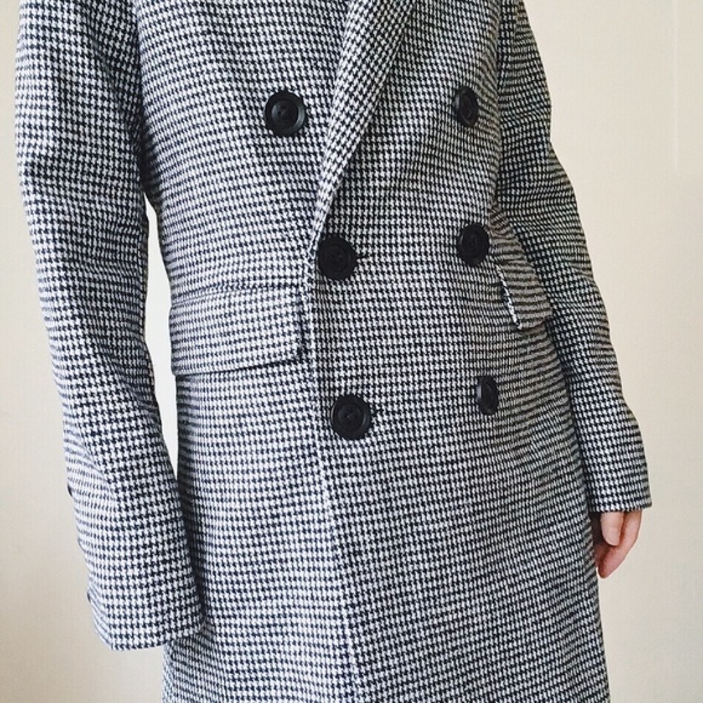 NWT houndstooth double breast trench jacket - Picture 3 of 8